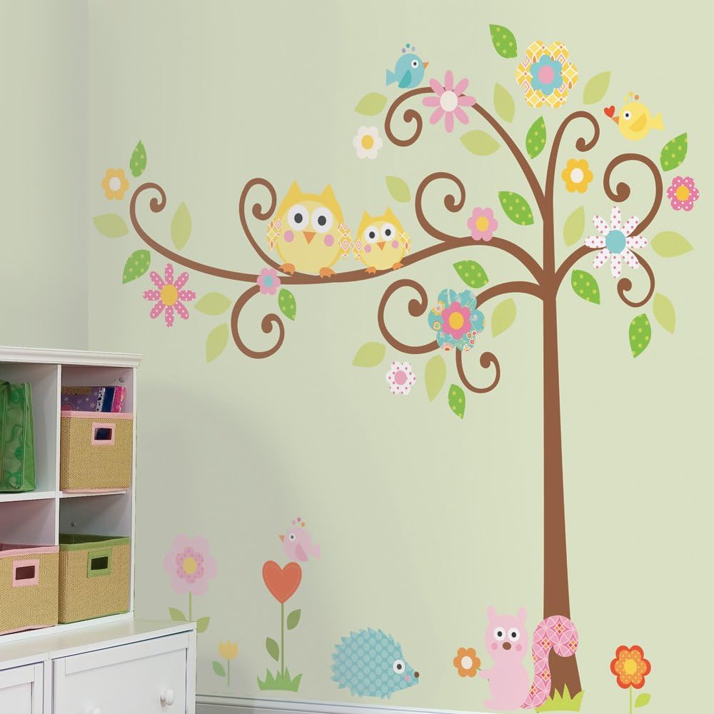 61wtWwxRDJL._AC_SL1000 Cute Cartoon Owl Tree Flowers and Squirrel Waterproof Mouse Pad with Stitched Edge,Non-Slip Rubber Base Design for Laptop Or Desktop Computer size 20x25 zy1001 - Image 1