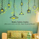 Yellow Black Classic Lamp Wall Sticker Self-Adhesive DIY Wall Murals Home Decor Art size 50x70 xh3943c - Image 3