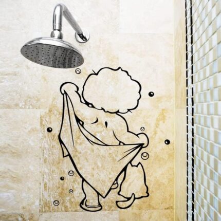 MXIAOXIA Shower Glass Door Stickers Bathing Wall Removable For Bathroom Decor Art Decals