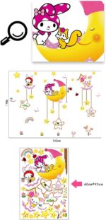 Wallpark Cute Smiling Star Moon Cartoon Rabbit Removable Wall Sticker Decal, Children Kids Baby Home Room Nursery DIY Decorative Adhesive Art Wall Mural size(60x90) xl8073 - Image 6