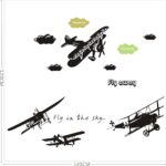 Wall Park Black Retro Aeroplane Removable Wall Stickers Ay6034 - Image 5