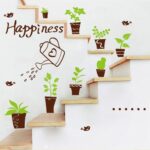 Green Plant Potted DIY Wall Stickers Baseboard Modern Art Murals Door and Window Decoration Decals size 50x70 xh5152c - Image 4
