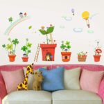 Wall Stickers,Potted Plants Cute Flowers Home Decor Living Room DIY Art Decal Wallpaper Removable Sticker - Image 3