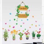 Sk7066 kuke Wall Stickers Colorful Flowers Plants Pattern Sofa Stairs Decorative Painting Transparent Film Stickers - Image 4