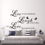 Live Love Laugh - Wall Sticker Art Mural Quote Lettering Living Room Decal (Brown, X Large) - Image 2