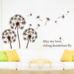 Brown Dandelion-AY695 Dandelion Dream Self-Adhesion and Removable DIY Vinyl Wall Decals Stickers - Image 3