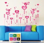 Love Pink Bird Wall Stickers AY9116 Aesthetic Children's Bedroom Wall Stickers - Image 2
