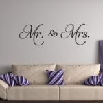 Letters Mr and Mrs Removable Family Wall Decals Lettering Vinyl Wall Art for Bedroom - Image 3