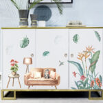 WS0388 NORDIC GREEN PLANT & CAT WALL STICKER - Image 5