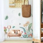 WS0388 NORDIC GREEN PLANT & CAT WALL STICKER - Image 7