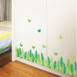 Green leaves and butterflies wall decals for beautiful wall and staircase decoration - Image 2