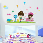 Romantic student love wall decal while waiting for the bus AY7193 - Image 2