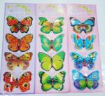 PACK OF 12 MULTICOLORED BUTTERFLY STICKERS