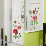 SK9218 Flowers Love Couple Room Decoration Wall Decal Romantic Rose Stickers Autocollants - Image 2