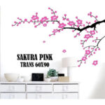 Paper Self Adhesive Home Wall Art Decor SALE Pink Flower Branches Wall Sticker JM7119 Floral PVC Removeable Wall Paper Self Adhesive Home Wall Art Decor - Image 2