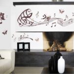 Musical Butterfly Wall Sticker Black Music Notes Wall Paper PV Home Wall Art Decor Self - Image 5
