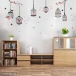 PG888  Girl's Walls Sticked with Bird Cages under Street Lamps and Loving Elk Composite Decoration Stickers - Image 2