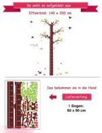 WandSticker4U - Peel and Stick- Happy Tree Height Chart | Size:140 x 200 cm | removable Wall Sticker Growth Chart for Nursery, Bedroom, Baby Room children's room - Image 7