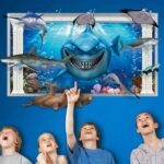 AY9262 Three Dimensional Seaworld Wall Sticker Creative Shark Stickers Removable Room Wall Decoration Sticker - Image 4
