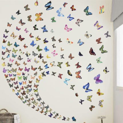 Butterfly Wall Sticker, Peel and Stick Wall Art Decal, Butterfly DIY Craft Decoration for Girl Kid Room Nursery Classroom Bedroom Bathroom Office Decor Aesthetic