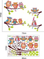 BIBITIME 4 Tree Branches 8 Owls Wall Decal Animal Flower Butterflies Decor Sticker for Living Room Nursery Children Boys Girls Bedroom Kids Room Decor DIY Home Art Mural size 45x60 xh6226 - Image 4