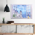New AY9234C Aegean Sea fake wall sticker pvc windows landscape green removable wall stickers - Image 3