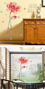Large 3D Lotus Flower Wall Sticker Chinese Style Living Room Home Decoration Vinyl Bedroom Decoration Wall Paper Poster - Image 3