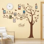 Large Family Photo Tree Wall Sticker 3D Peel and Stick Vinyl Photo Frame Tree Wall Decals Removable Quotes Leaf and Birds Wall Decor for Home Kids Bedroom - Image 2