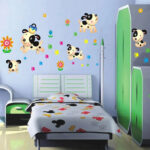 Lovable Dogs Movable Wall Stickers PVC Transparent Film Baby Room Decorative Cute Cartoon Wall Stickers In Home Decoration size 50x70  xy8069 - Image 3