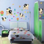 Happy Dogs and Flowers Leaves Wall Decal Home Sticker Ay7036 - Image 4