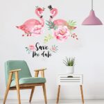 ChezMax Pink Flamingo and Quotes Wall Stickers DIY Removable Animals Wall Decals Decorative Wall Mural Wallpaper for Bedroom 19.7" X 27.6" - Image 3