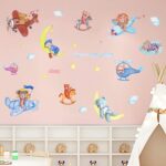 METH HM71012 CUTE BEAR SLEEP N PLANE GOODNIGHT WALLSTICKER WALL STIKER - Image 3