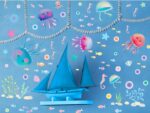 Adam Victor Removable Creative 3D Fun Fish Jellyfish Underwater World Wall Decals Kids Room Wall Decorations Art Décor Stickers Nursery Décor 3D DIY PVC Art Decal Bedroom Bathroom Sticker Xl3042  Size:18x12 - Image 4