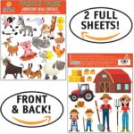 Family Farm Adhesive Wall Decals - Wall Décor Stickers for Kids & Toddlers Include Farm Animals, Pig, Rooster & More - Reusable Wall Decor for Bedroom, Living Room, Nursery, Classroom - Image 2
