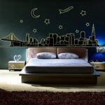 Night City Wall Stickers Removable Home Decor PVC Wall Decals Art Mural Child Boys Girls Kids Bedroom Kitchen Decoration Poster size 60x90 abq9601 - Image 3