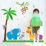Elephants And Monkey Self  Wall Sticker SK9039 - Image 6