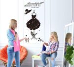 Wallpark Beautiful Black Dress Hat Bag High-Heeled Shoes Store Glass Showcase Removable Wall Sticker Decal, Living Room Bedroom Home Decoration Adhesive DIY Art Wall Mural size 50x70 xh0632c - Image 2