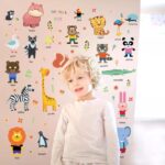 3D Cartoon Wall Sticker Animal Wall Stickers Kids Room Baby Bedroom Decoration Zoo English Letters Kindergarten Early Education Learning Sticker size 60x90 hm92025 - Image 5