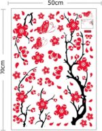 AGA Stylish Adhesive Rooms Walls Vinyl DIY Stickers/Murals/Decals/Tattoos/Transfers with Red Japanese Cherry Blossoms Tree/Branch and Butterflies Designs size 50x70 - Image 3
