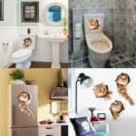 XH6215 3D Stickers Animals Large Cat Stickers Wall Cute Cat Wallpaper Art Decoration for Bedroom, Nursery, Toilet, Kitchen, Living Room, Boys and Girls - Image 3