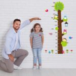 Simoshaw Height Measurement Growth Chart Tree Cute Monkey and Owls Wall Vinly Decal Decor Sticker - Image 3