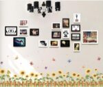 Removable Cartoon Animal Wall Stickers with Butterflies and Flowers, PVC Home Decor Wall Decals for Babies, Kids, Girls, Kitchen Decor, Posters (Sunflower Butterfly Fence) size 50x70 xls7178 - Image 5