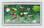 Home Find Fake Fishpond Decals High Definition Lotus Flowers Koi Fish Carps Wall Stickers Vinyl Murals for Bathroom Washroom Arts Peel and Stick Waterproof Floor Decoration 35 inches x 23 inches - Image 3