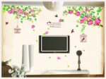 JAAMSO ROYALS Removable Flowers Stickers Pink Peach Wall Sticker size 60x90 am818 - Image 2