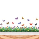 Jm8260 Flower Wall Stickers DIY Door Decor Butterfly Art Vinyl Decal Colors Kids Room