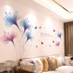 Orchid Flowers Wall Stickers Removable DIY Butterfly Art Decor Wall Stickers Murals for Living Room Kids Room Bedroom TV Background Decoration XL8262 Size: 60x90 - Image 2