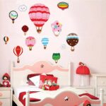 DM570074 Cute 3D Vinyl Hot Air Balloon Wall Stickers Smiley Face Puffy Clouds Stickers Decor Girls Boys Children and Kids Living Room Bedroom Bathroom - Image 2