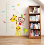 GE Hot Wall Decal Jungle Friends Monkey Giraffe Height Chart Sticker - Image 4