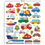 Transport and Vehicle Wall Stickers for a Nursery, Eco-Friendly Removable Colorful Car Train Boat Transport Kids Bedroom Wall Sticker Decal Kit size  50x70  dm570141 - Image 3
