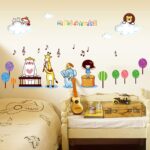 Colorful Flowers Butterflies Trees Wall Stickers Cartoon Animals Removable Wall Decals Home Decor PVC Art Mural Baby Boys Girls Kids Bedroom Kitchen Room Decoration  size 60x90 nc013